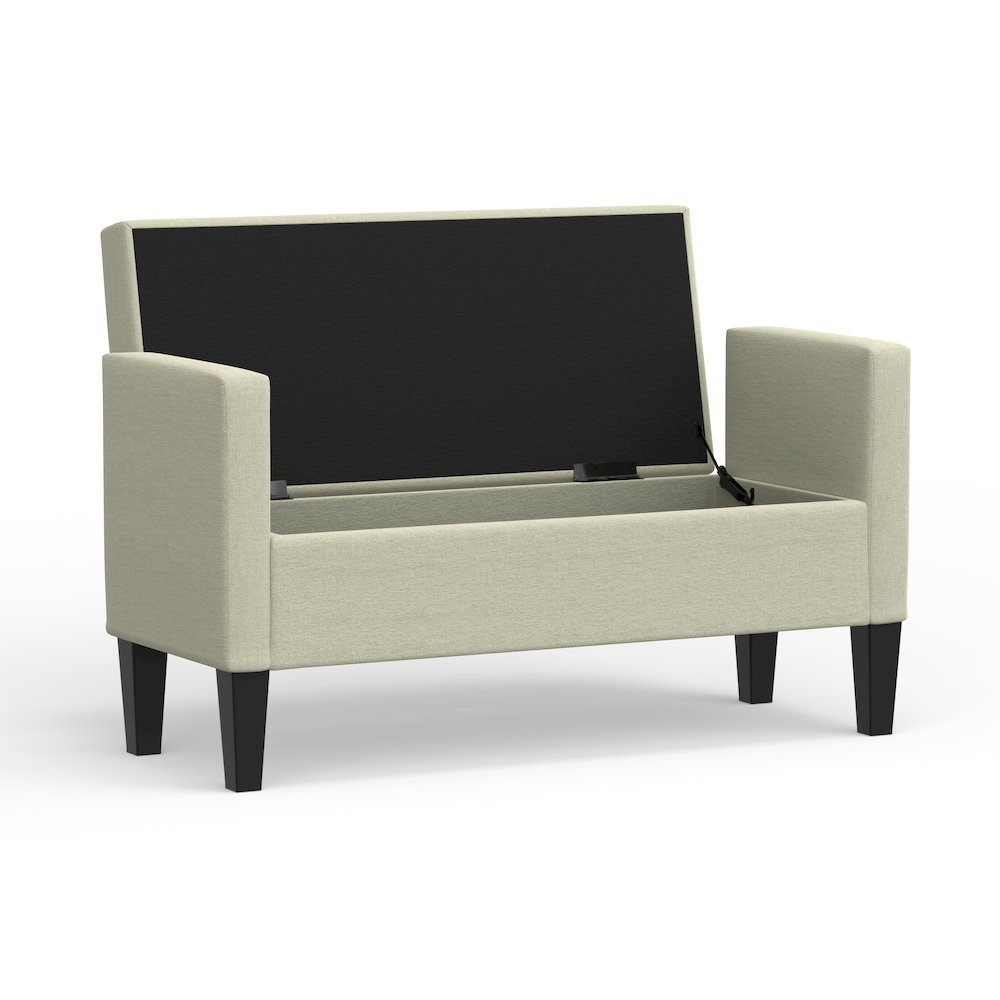 46" Storage Bench with Arms - Beige. Picture 4