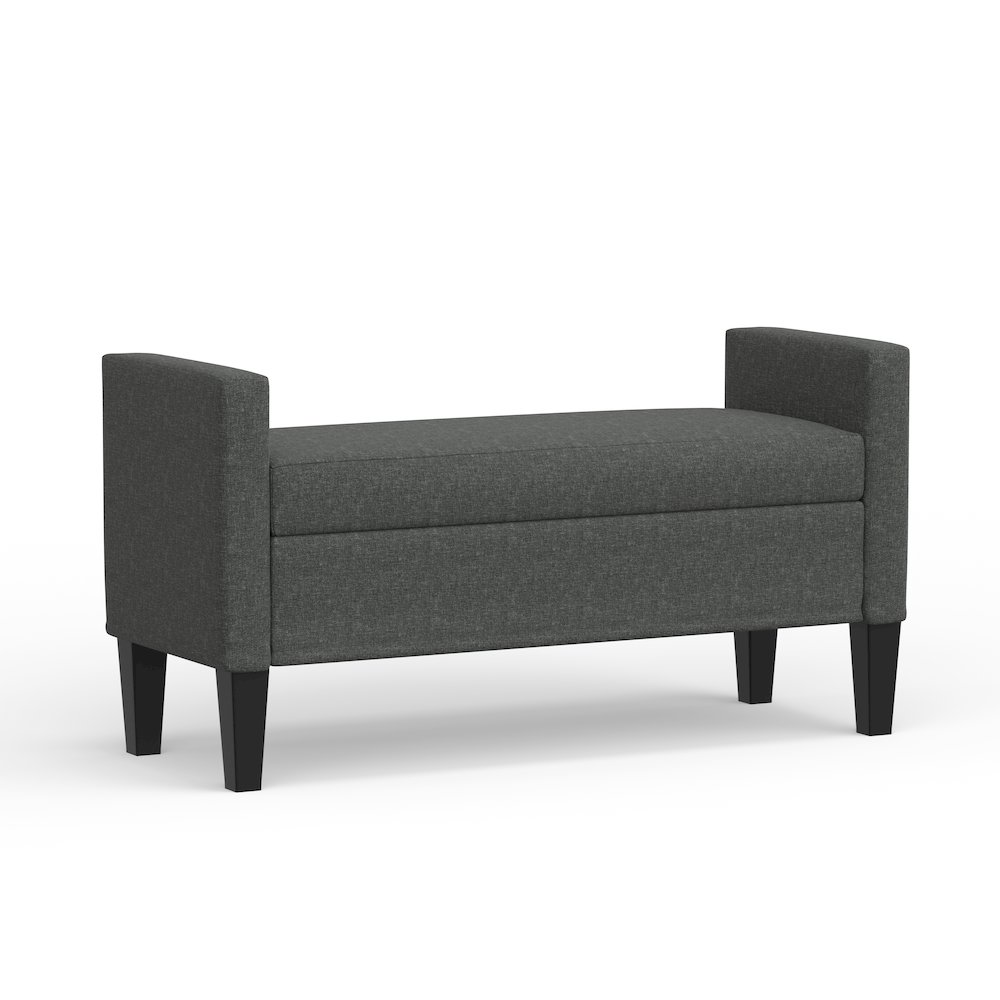 46" Storage Bench with Arms - Dark Gray. Picture 1
