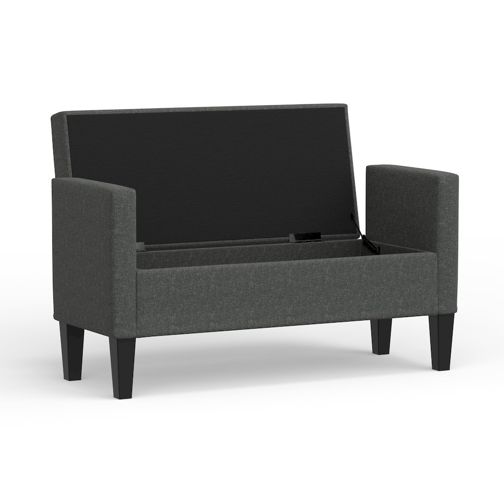 46" Storage Bench with Arms - Dark Gray. Picture 4