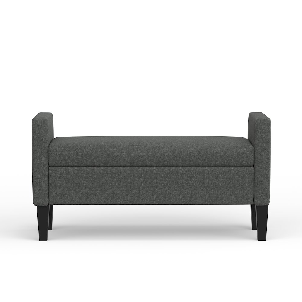 46" Storage Bench with Arms - Dark Gray. Picture 3
