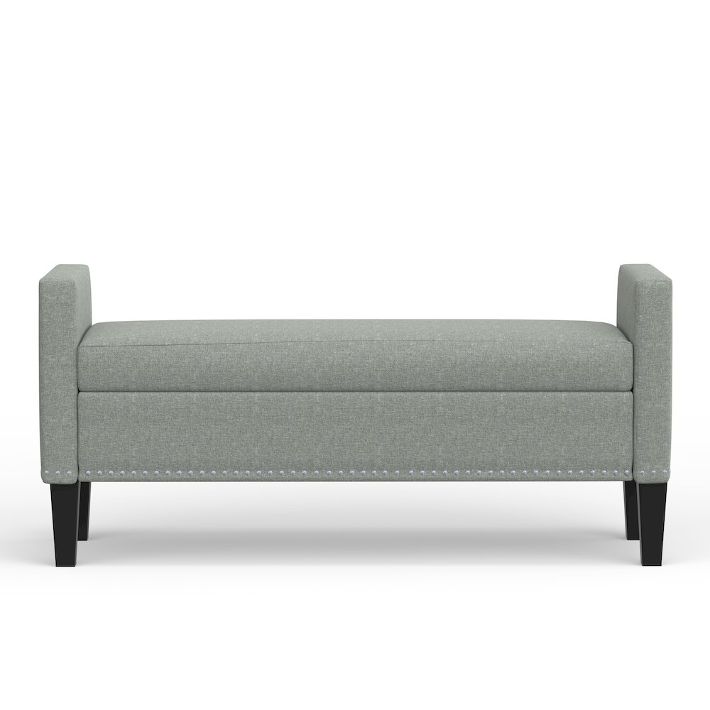 51.25" Storage Bench with Nailhead Trim - Stone (Light Gray). Picture 3