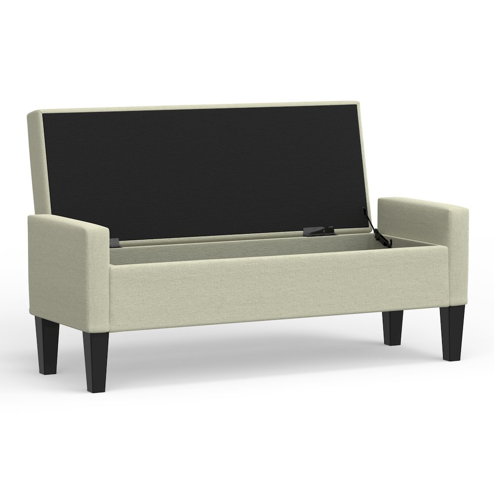 51.25" Storage Bench with Truncated Arms - Beige. Picture 4