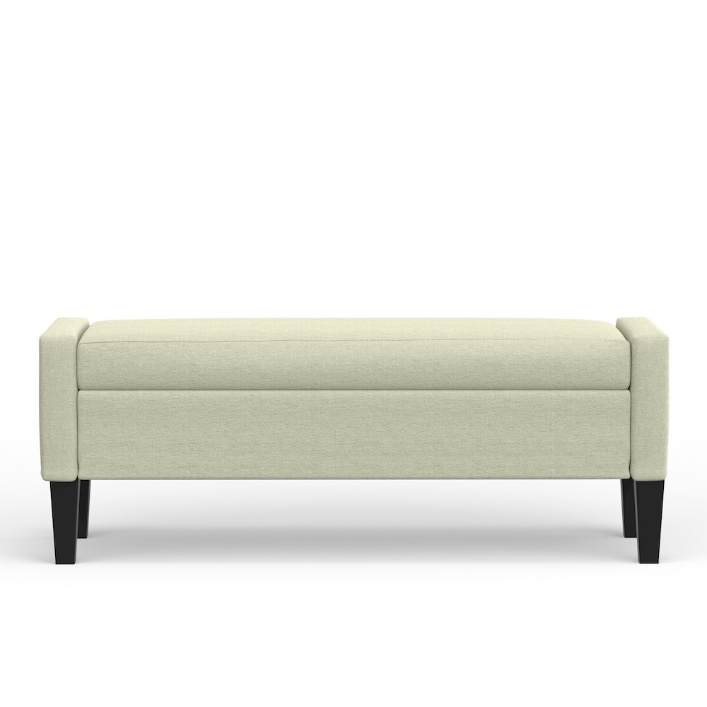 51.25" Storage Bench with Truncated Arms - Beige. Picture 3