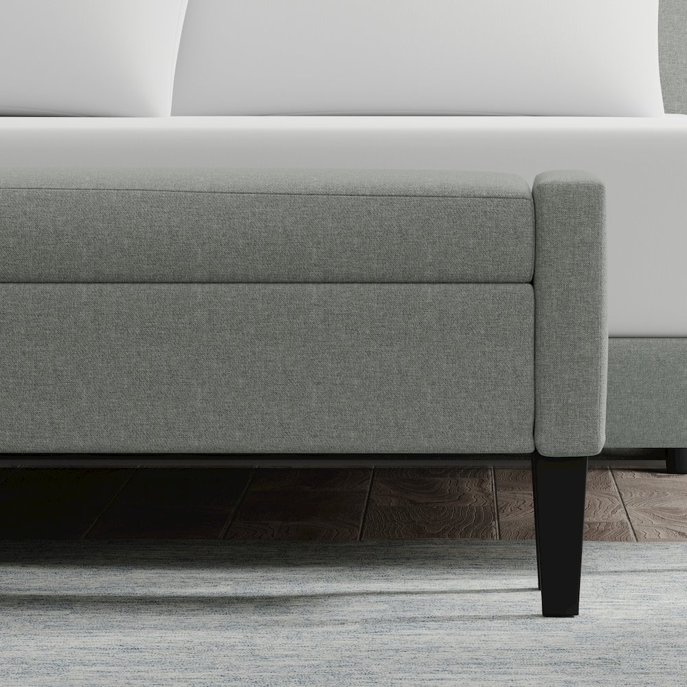 51.25" Storage Bench with Truncated Arms - Stone (Light Gray). Picture 6