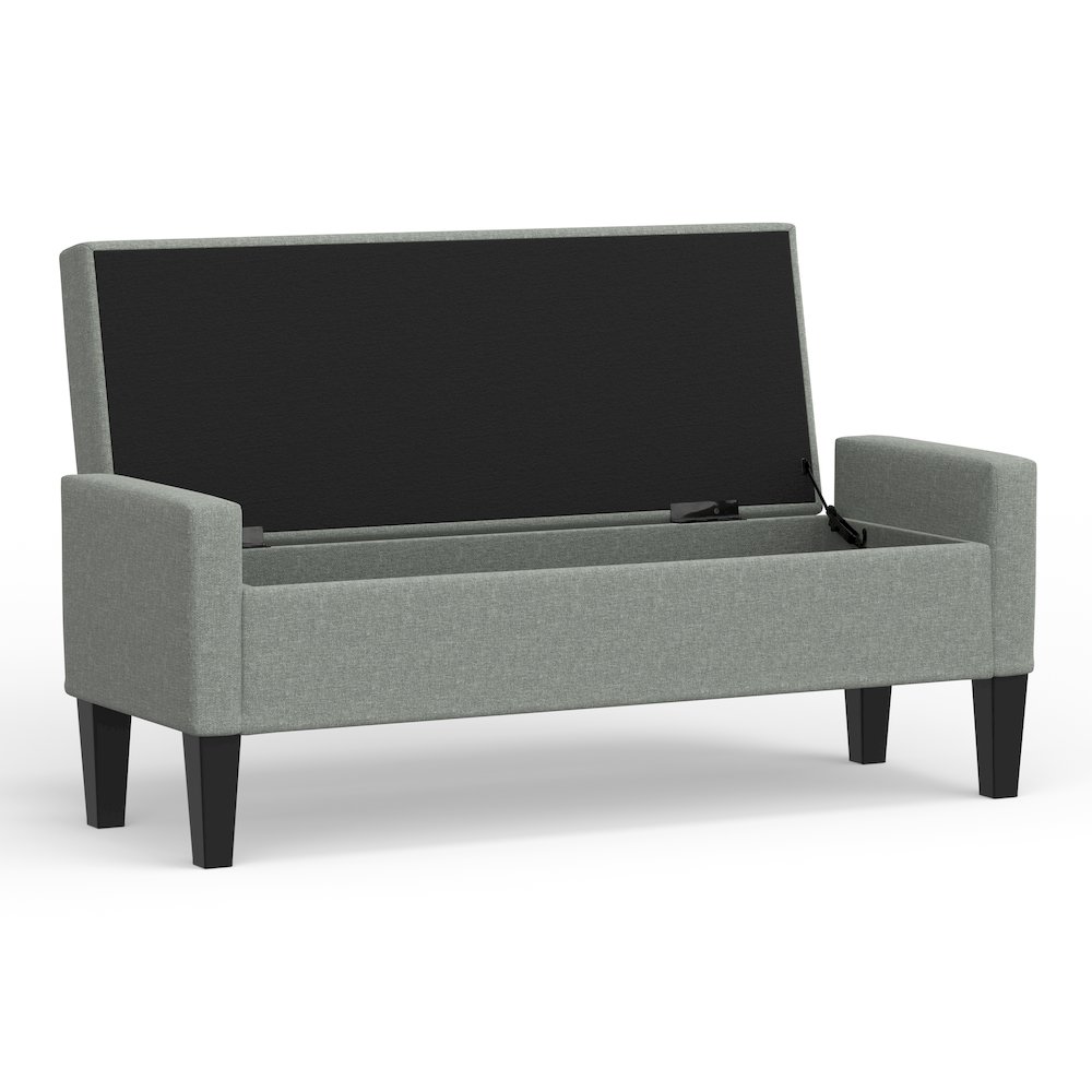 51.25" Storage Bench with Truncated Arms - Stone (Light Gray). Picture 4