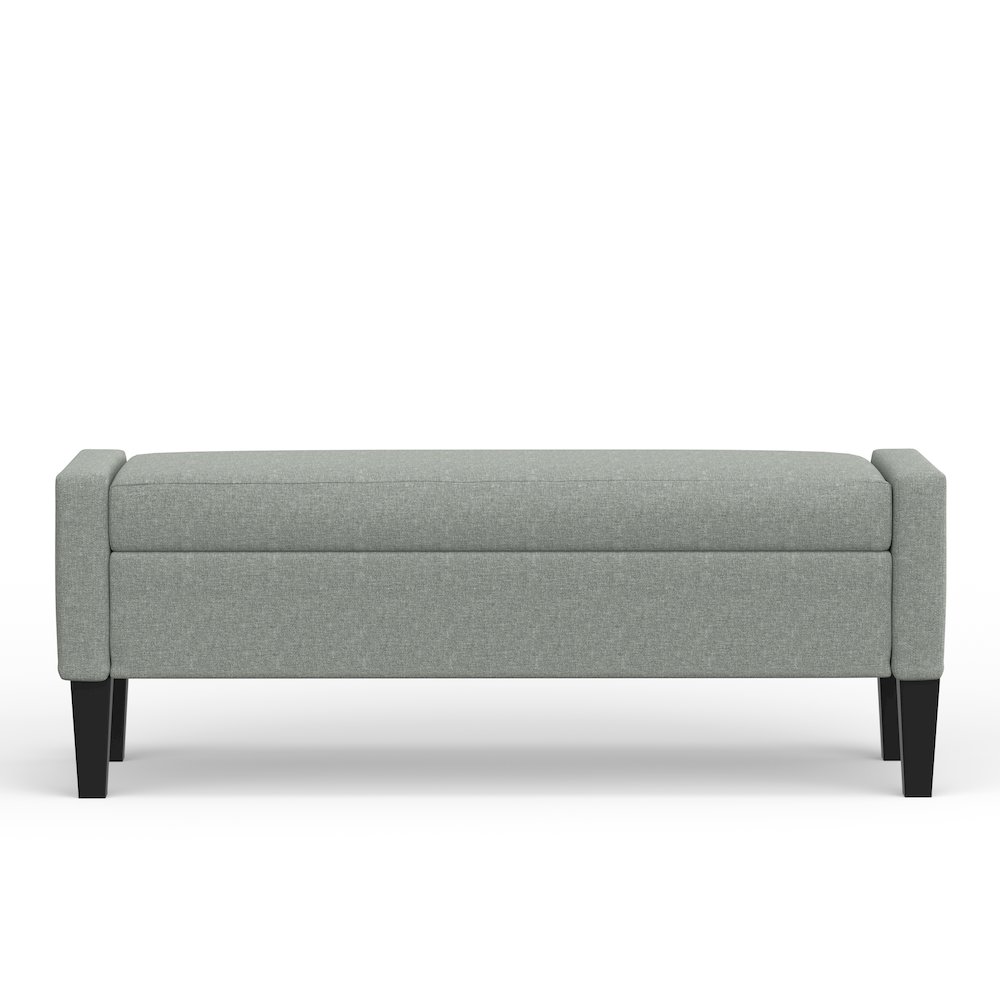 51.25" Storage Bench with Truncated Arms - Stone (Light Gray). Picture 3