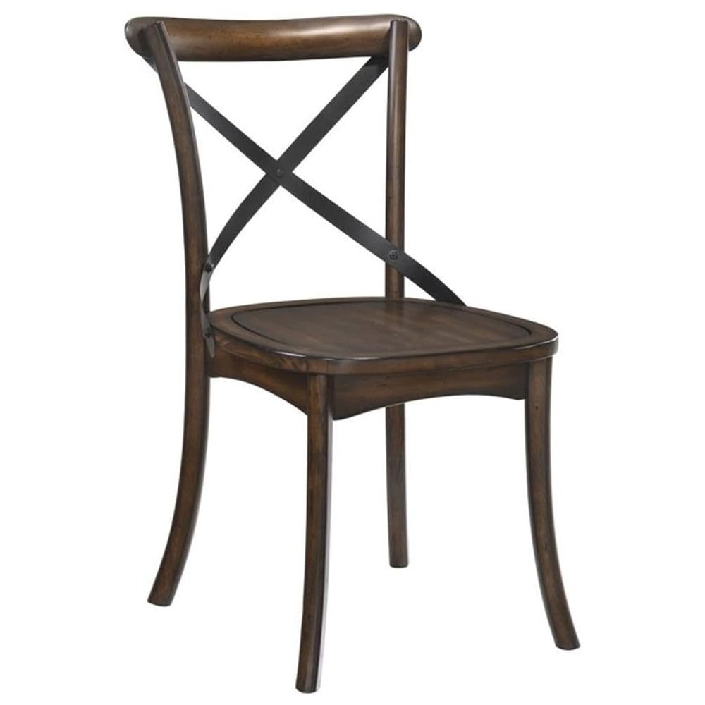 Kaelyn Side Chair (Set-2) Dark Oak & Black. Picture 1