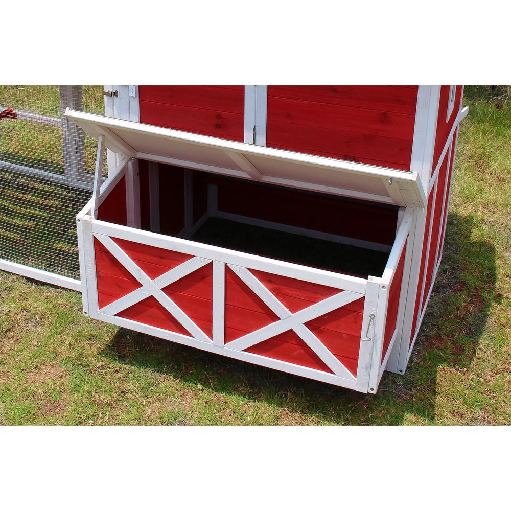 Red Barn Chicken Coop with Roof Top Planter. Picture 3