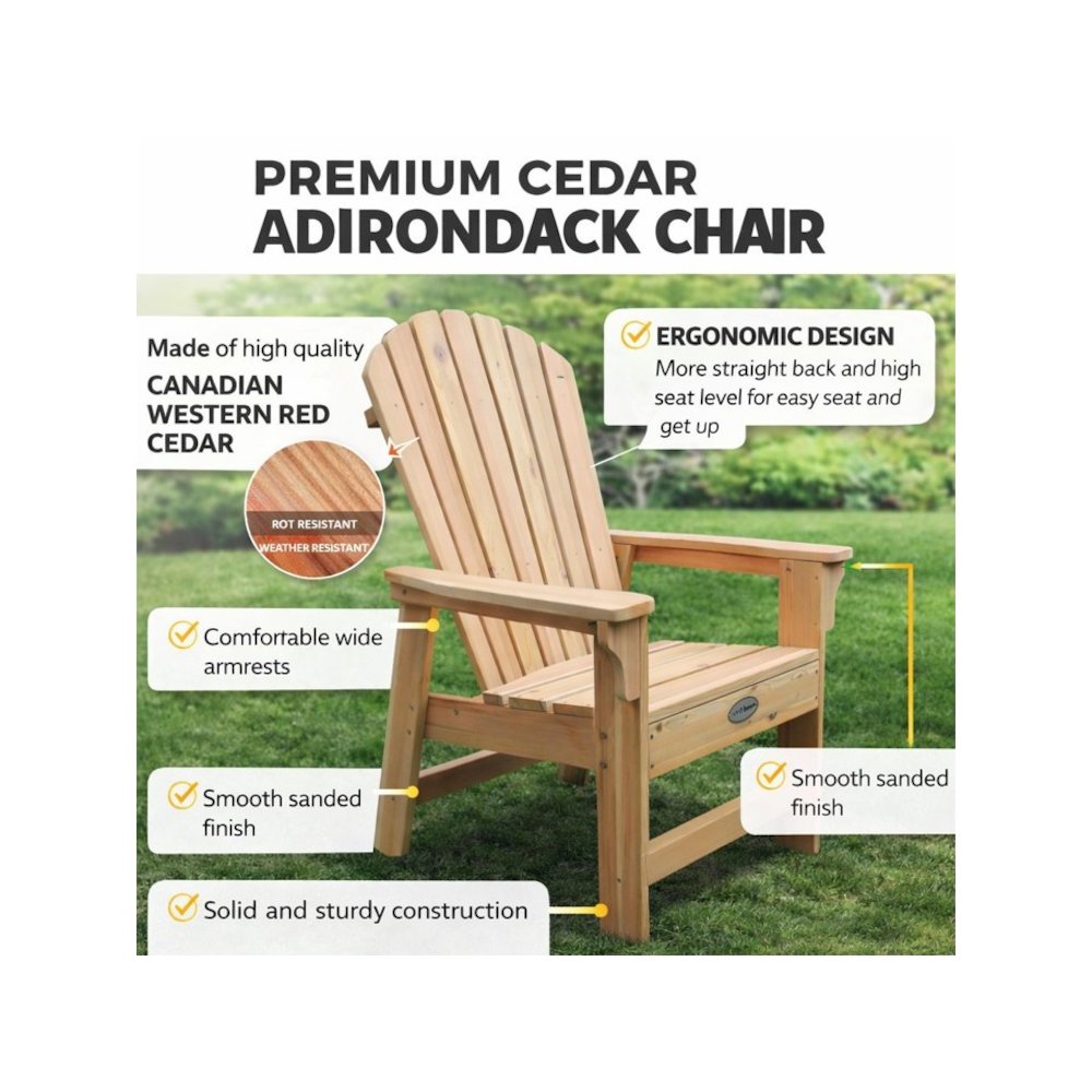Riverside Adirondack Dining Chair, Western Red Cedar. Picture 3