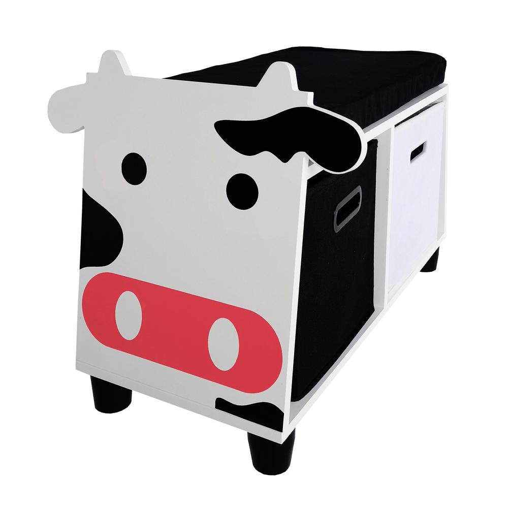 Children’s Cow Storage Bench With Cushion. Picture 1