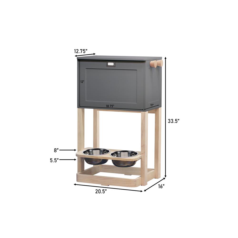 Pet Feeder Station, Gray. Picture 2