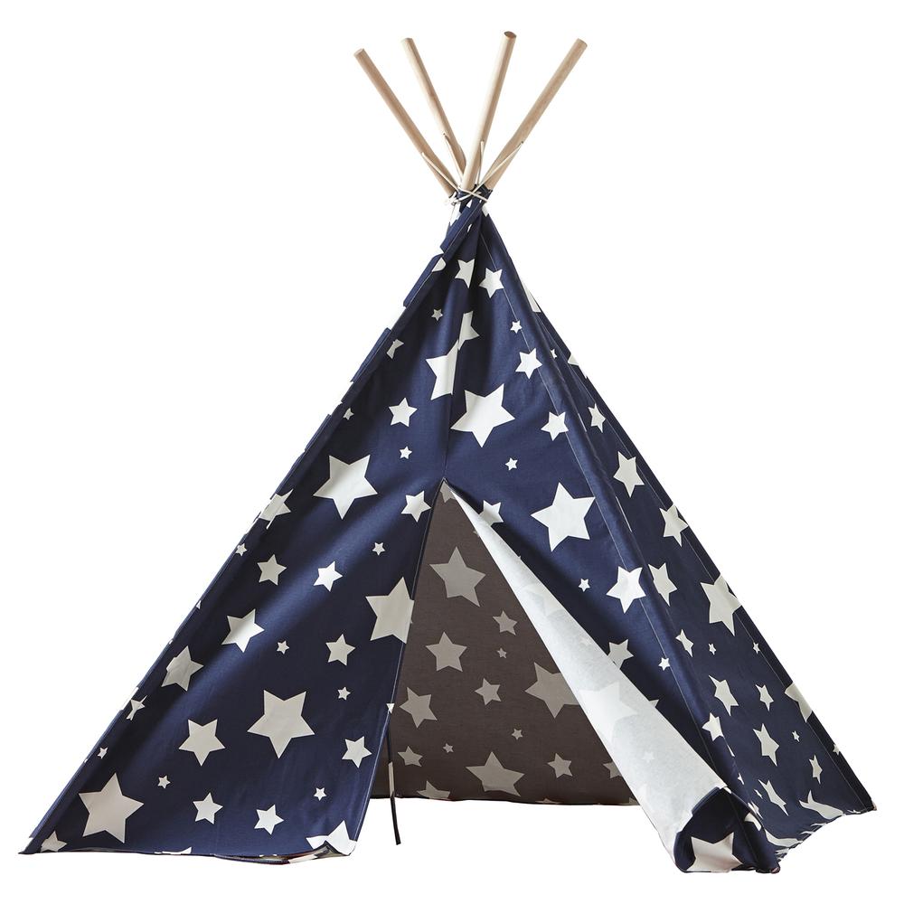Children’s Teepee, Blue With White Stars. Picture 1