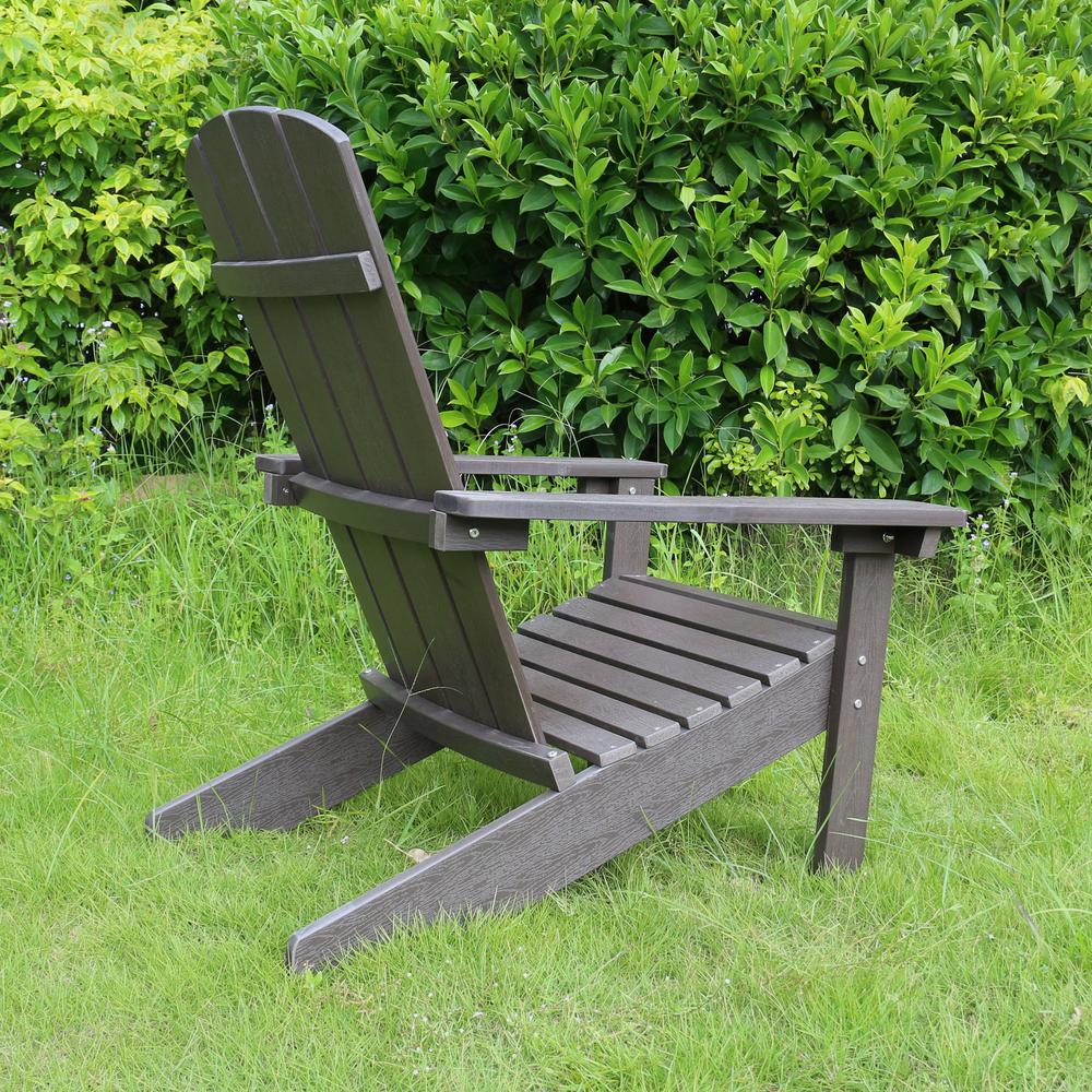 Lakeside Faux Wood Adirondack Chair, Espresso. Picture 5
