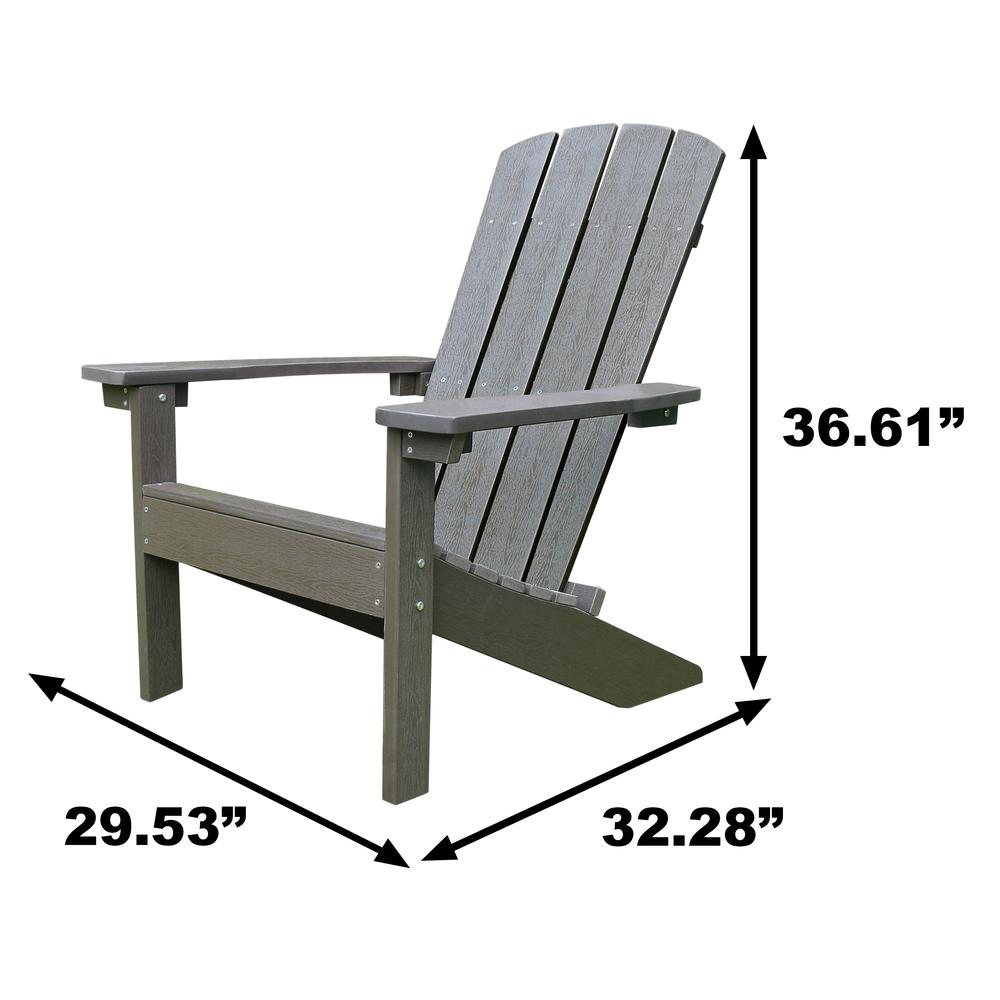 Lakeside Faux Wood Adirondack Chair, Espresso. Picture 2