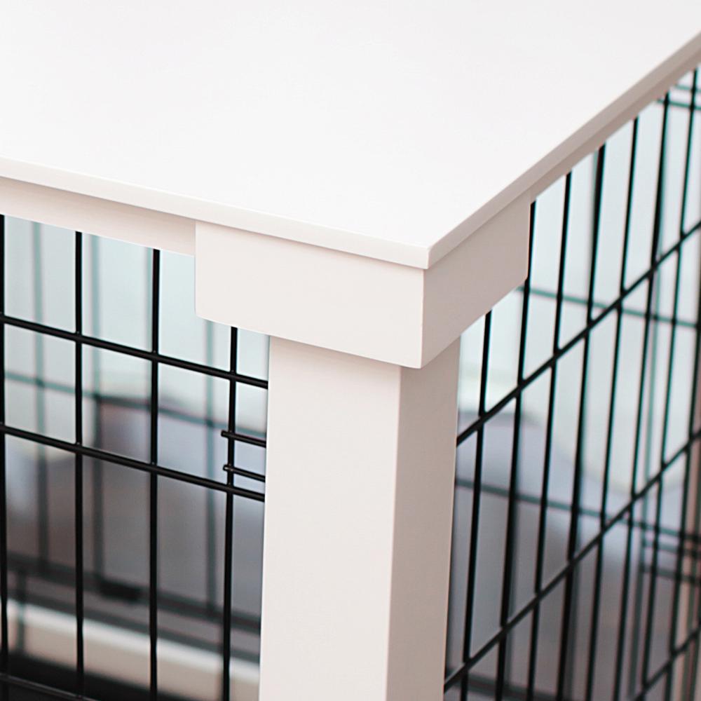 Cage With Crate Cover, White, Small. Picture 2