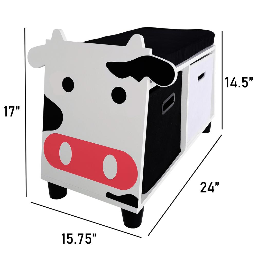Children’s Cow Storage Bench With Cushion. Picture 2