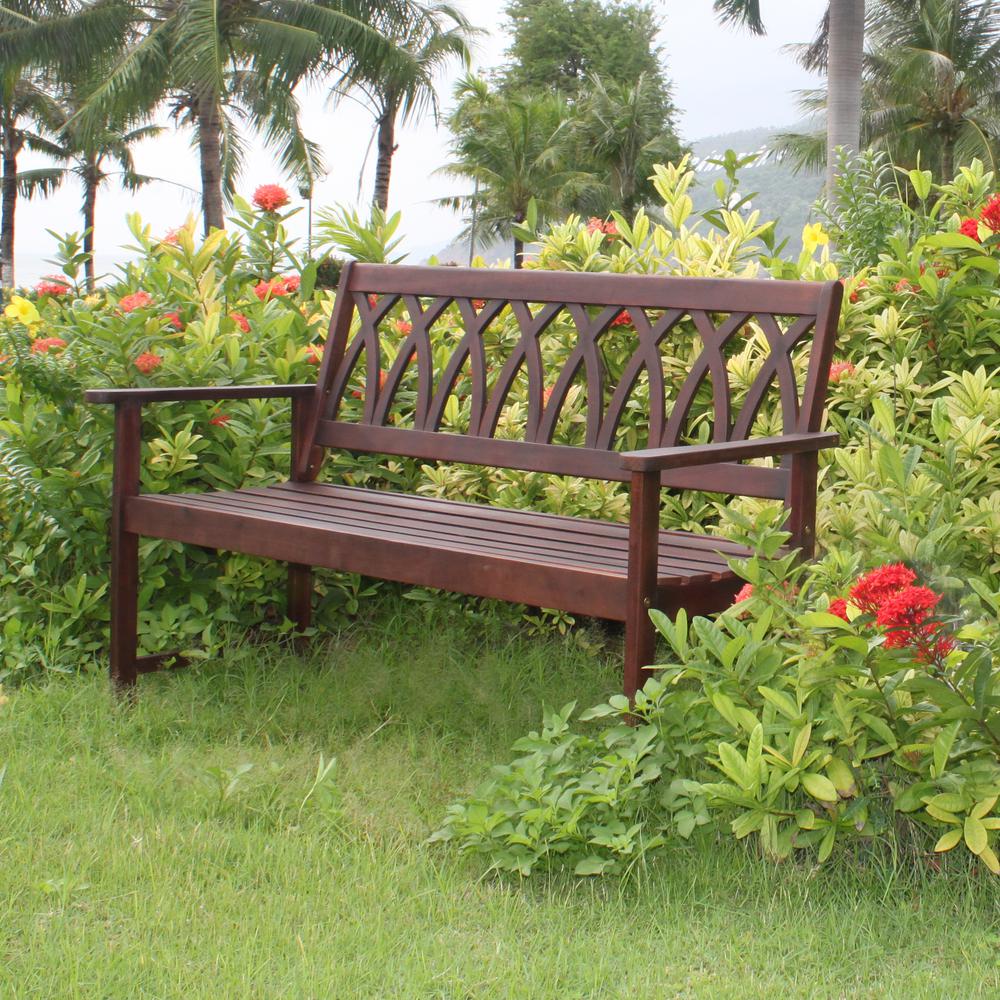 Criss Cross Garden Bench. Picture 3