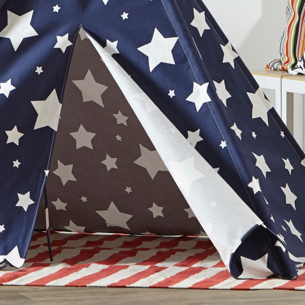 Children’s Teepee, Blue With White Stars. Picture 2