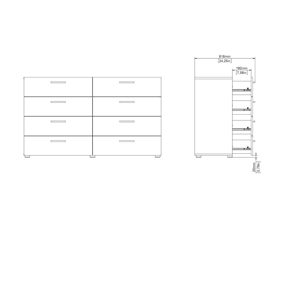 Austin 8 Drawer Double Dresser, White. Picture 7