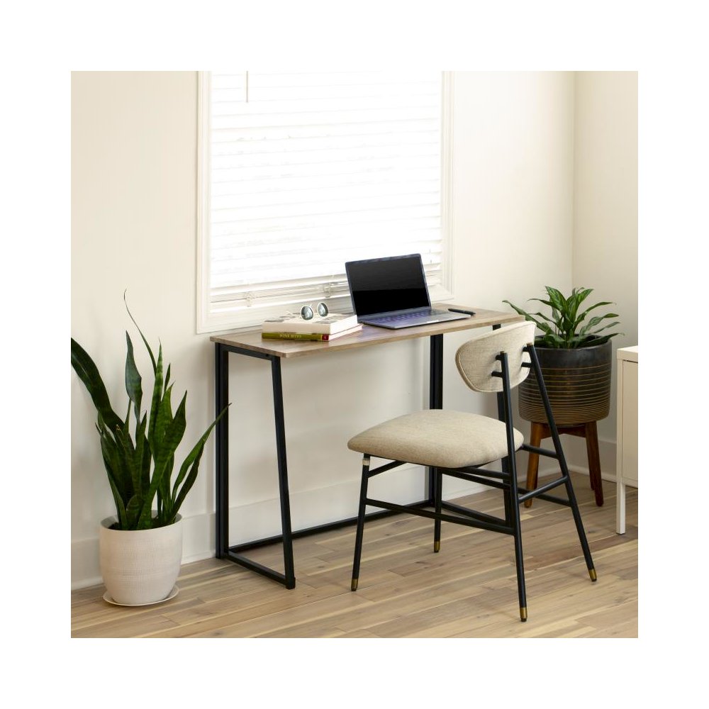 Small Rustic Natural Home Office Folding Computer Desk - 36". Picture 2