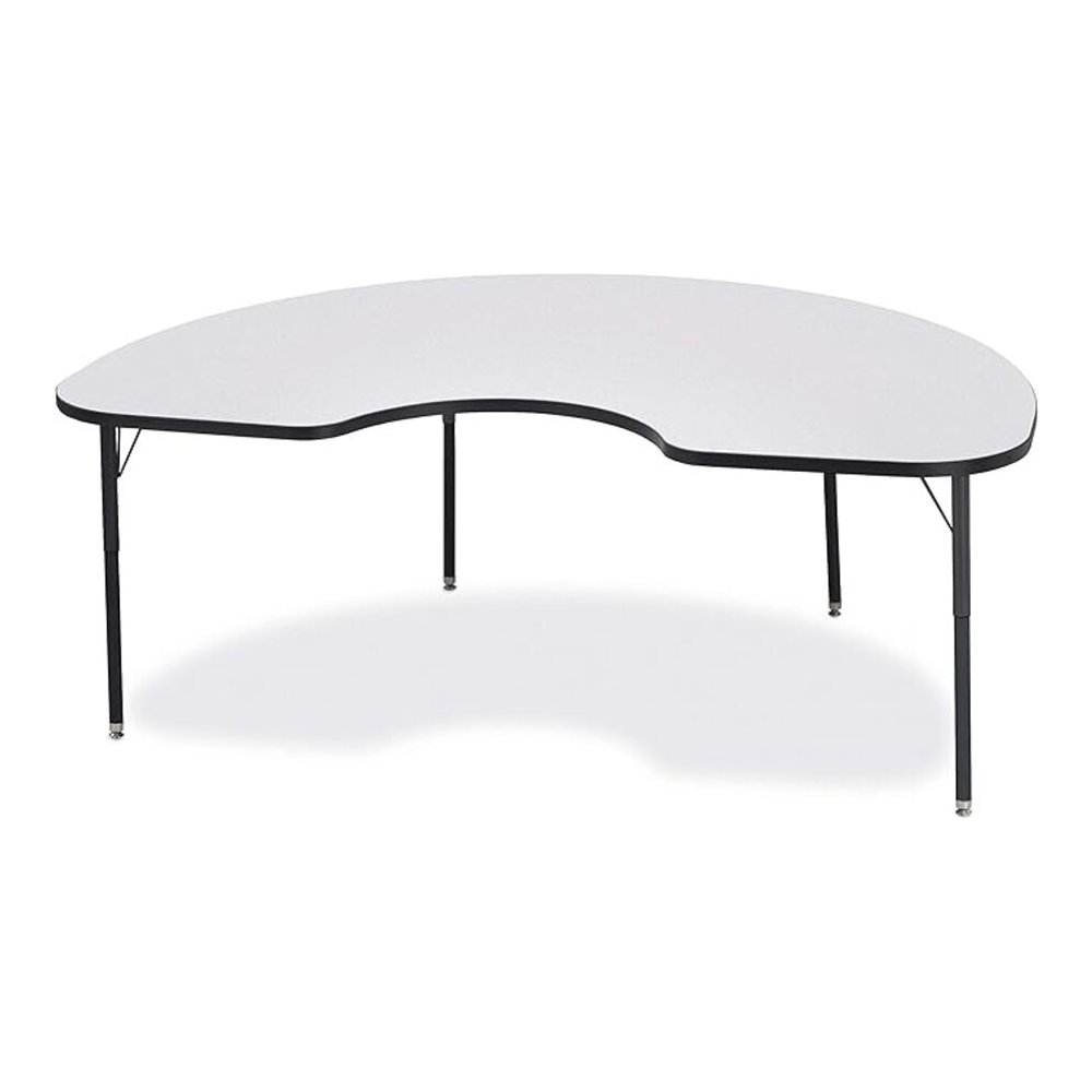 Jonti-Craft Berries Adult Height Prism Color Edge Kidney Table - Black Kidney-shaped, Laminated Top - Four Leg Base - 4 Legs - Adjustable Height - 24" to 31" Adjustment - 72" Table Top Length x 48" Ta. Picture 1