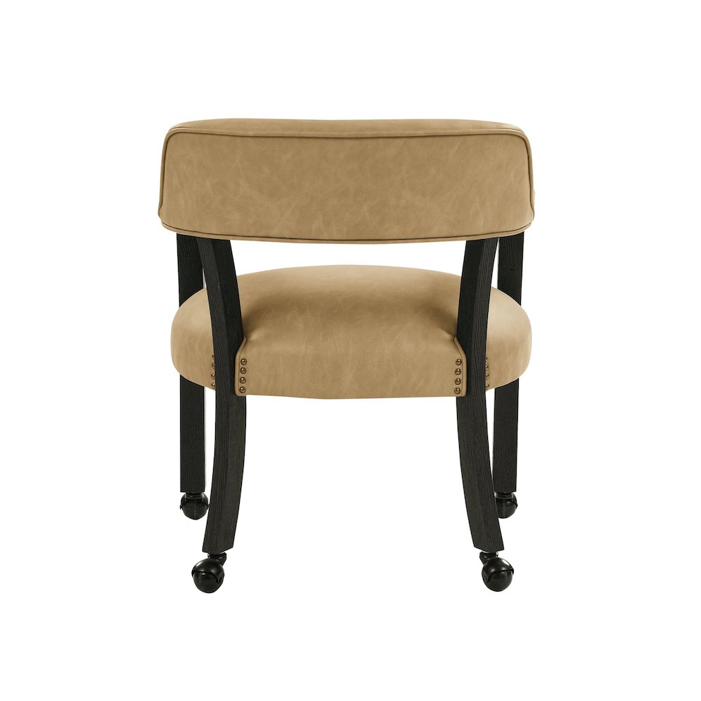 Rylie Captains Chair, Black Finish with Sand Vegan Leather. Picture 4