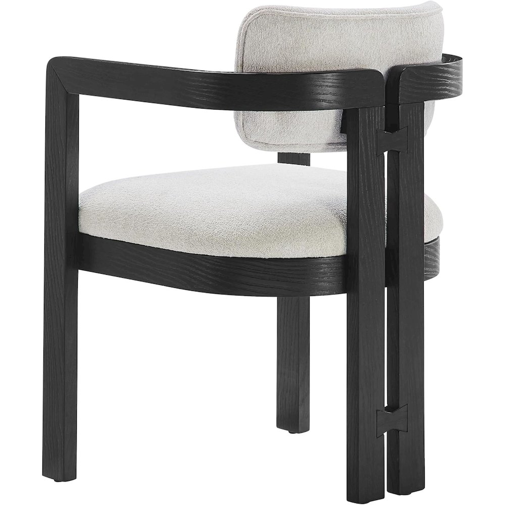Tappelle Mid-Century Modern Fully Assembled Dining Arm Chairs, Set of 2, Black. Picture 5