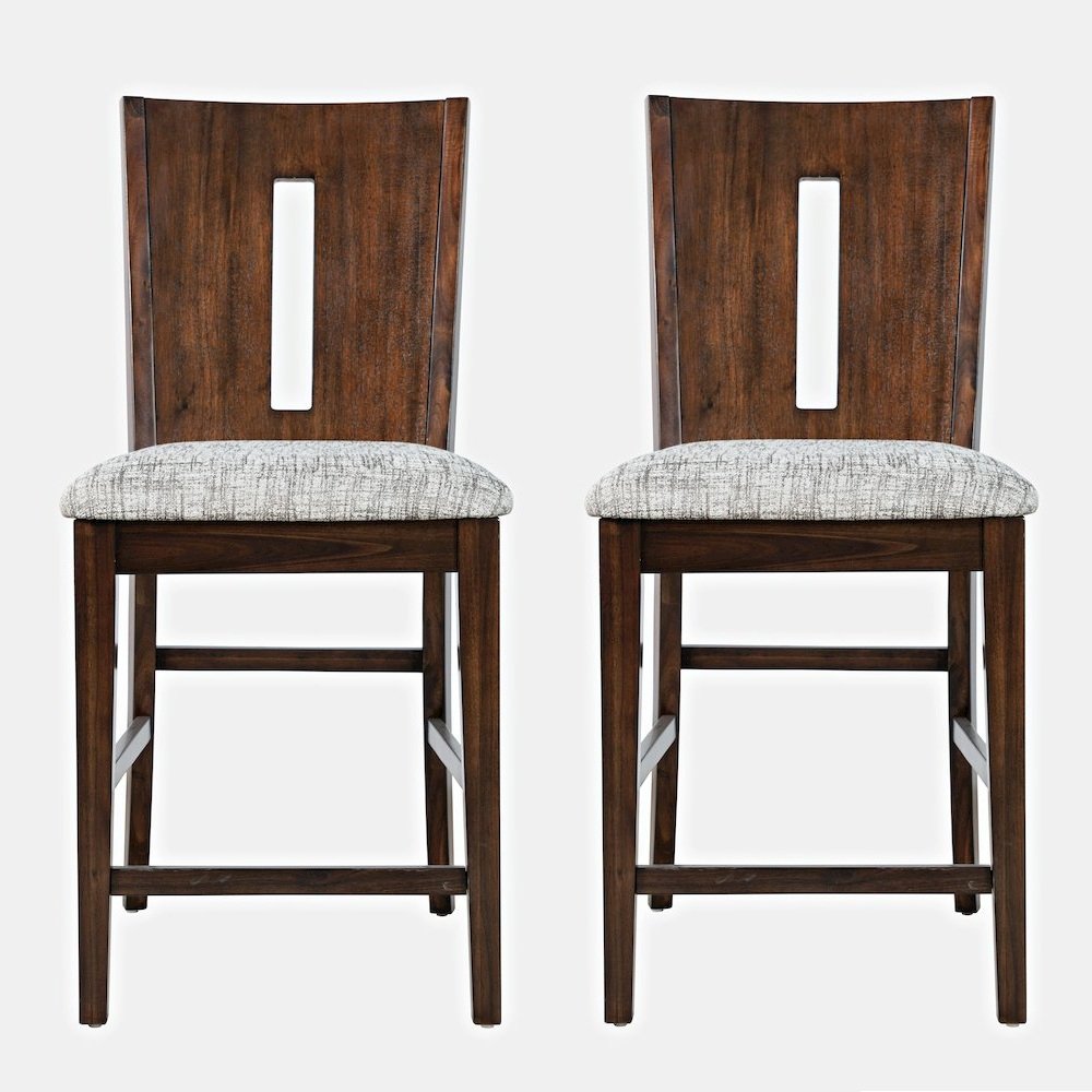 Urban Icon Contemporary Slotback Upholstered Counter Stool (Set of 2). Picture 1