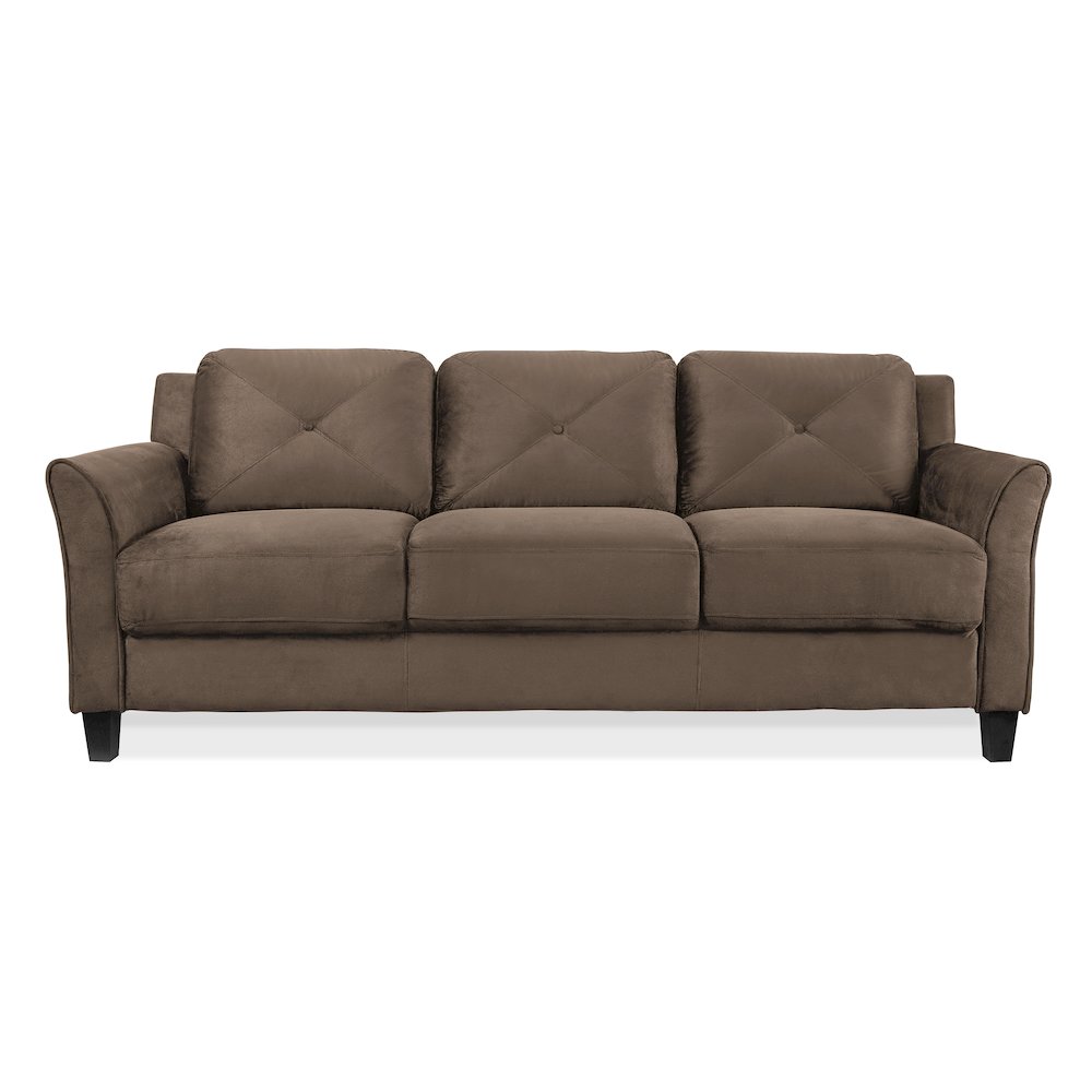 Hartford Sofa Rolled Arms Brown. Picture 2