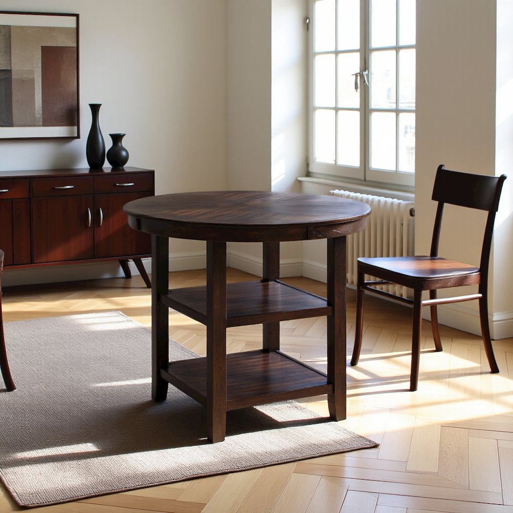 Counter Height Dining Table in Brown for Kitchen and Dining Room Use. Picture 9