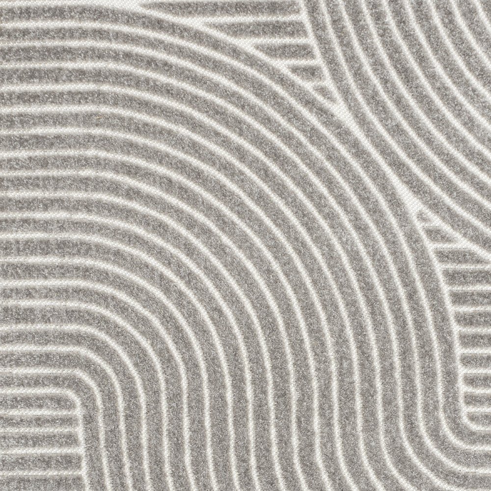 Hallie High-Low Minimalist Curve Geometric  Indoor/Outdoor  Rug. Picture 4