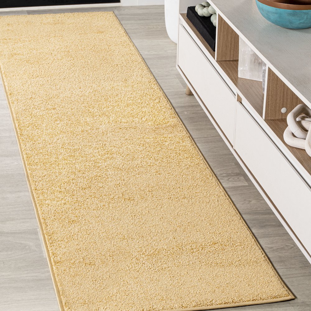 Haze Solid Low Pile Area Rug Mustard. Picture 10