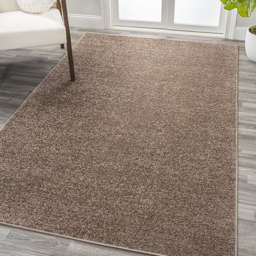 Haze Solid Low Pile Area Rug Brown. Picture 23