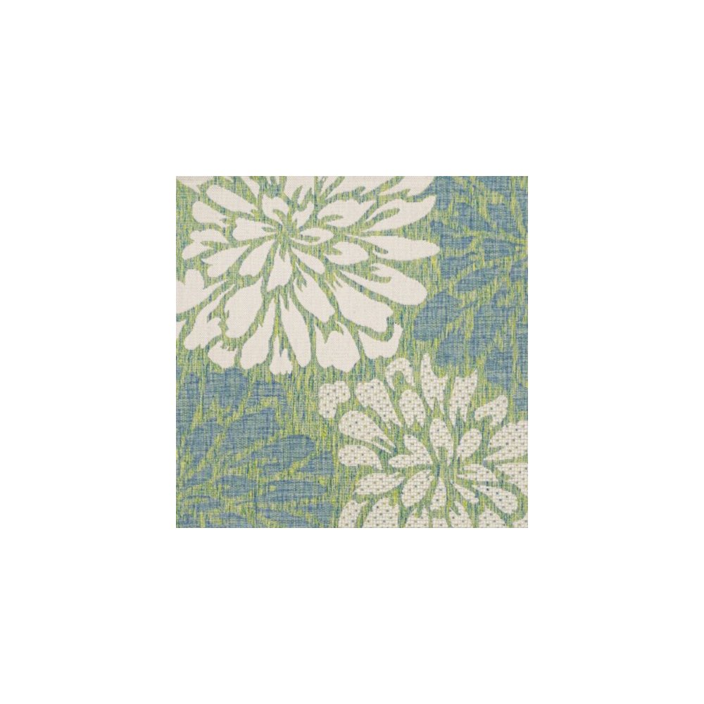 Zinnia Modern Floral TetuWeave /Green   Indoor/Outdoor  Rug. Picture 3