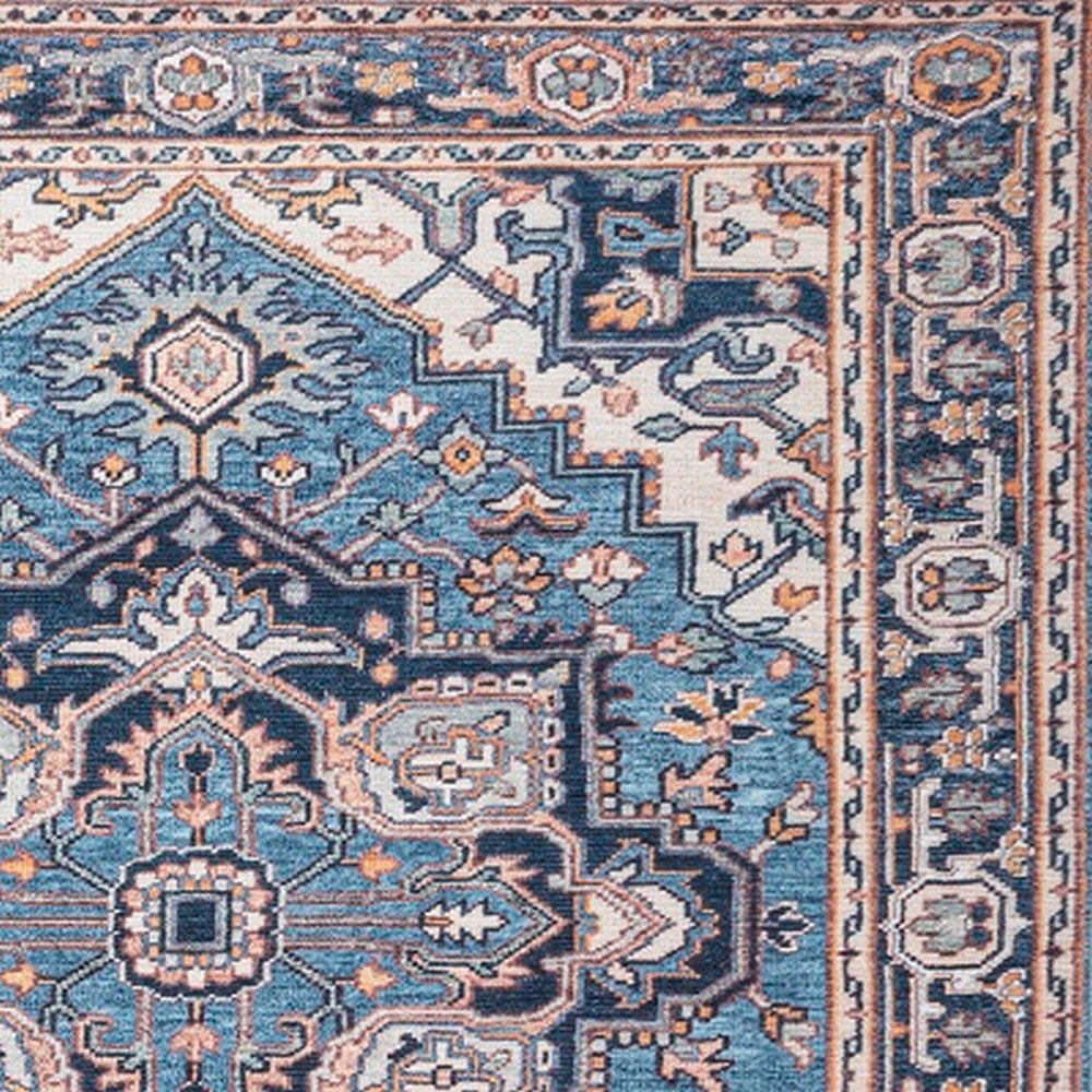 Cirali Ornate Large Medallion Machine-Washable Area Rug. Picture 3