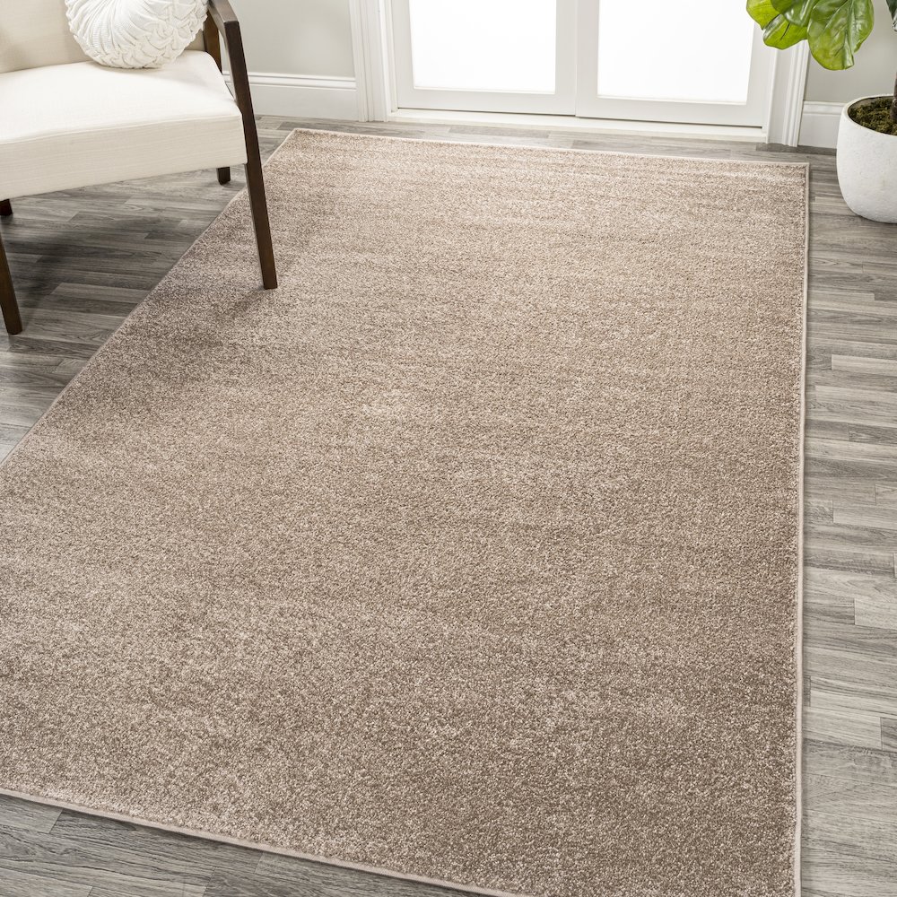 Haze Solid Low Pile Area Rug Beige. Picture 14