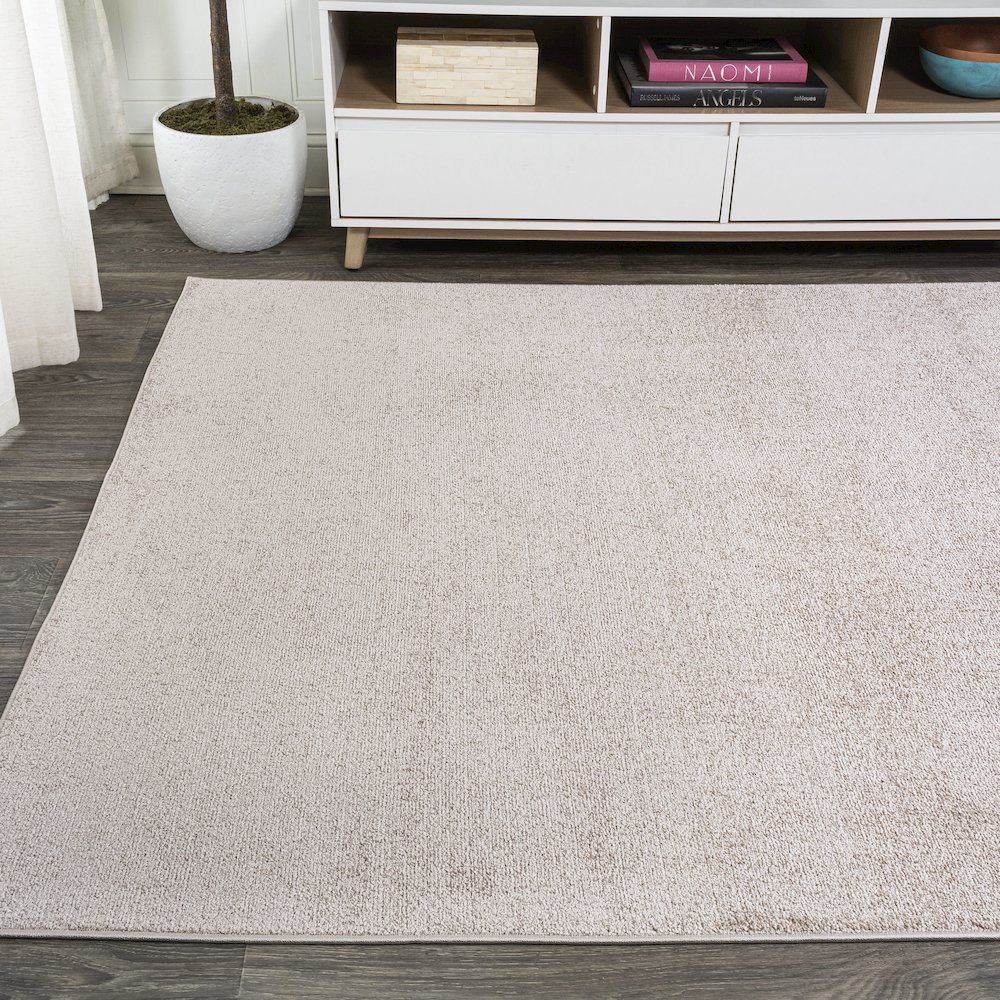 Haze Solid Low Pile Area Rug Beige. Picture 15