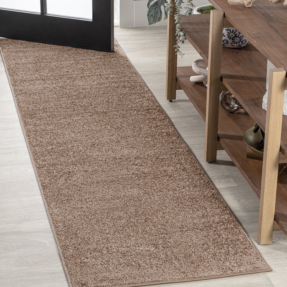 Haze Solid Low Pile Area Rug Brown. Picture 16