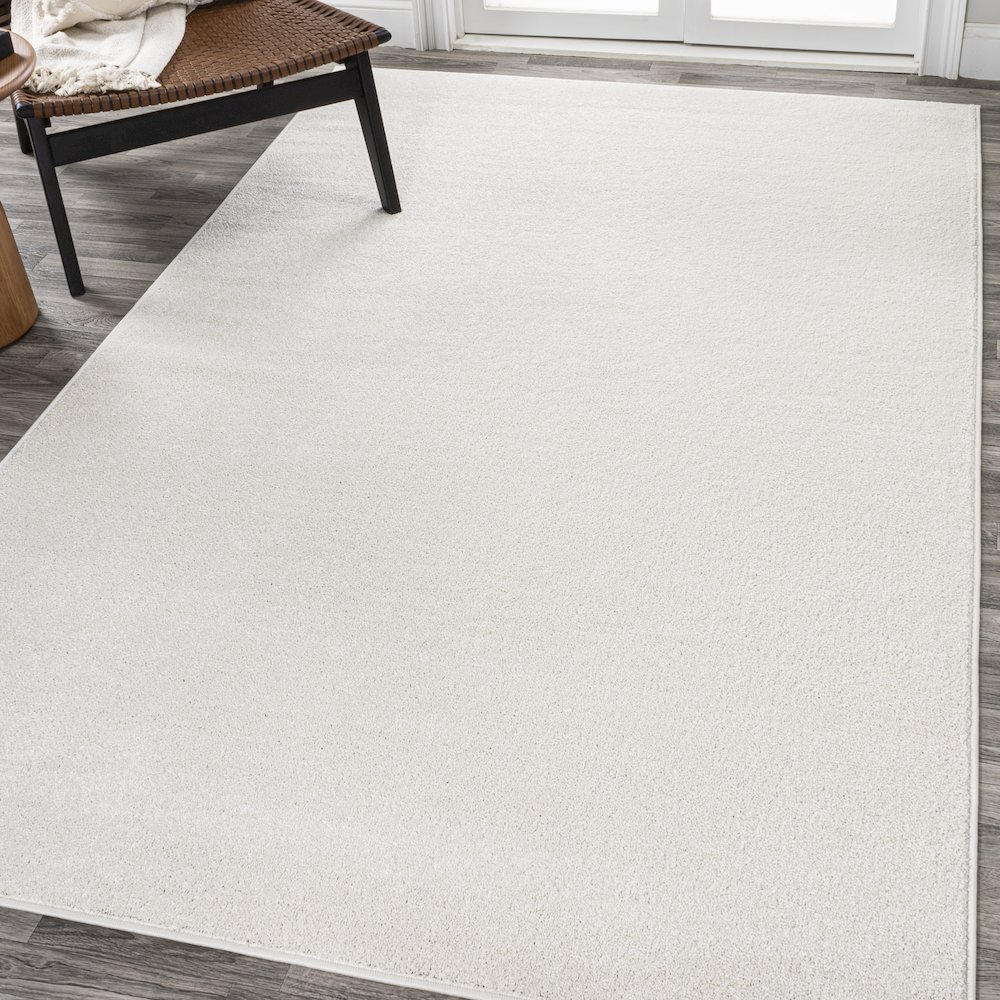 Haze Solid Low Pile Area Rug Cream. Picture 12