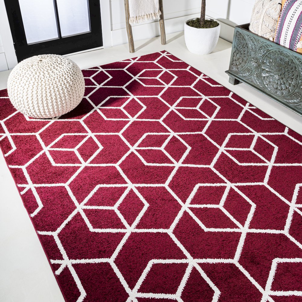 Tumbling Blocks Modern Geometric Area Rug. Picture 20
