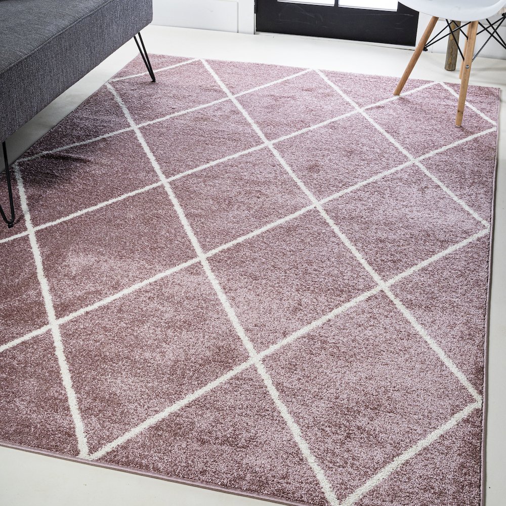 Cole Minimalist Diamond Trellis Area Rug. Picture 24