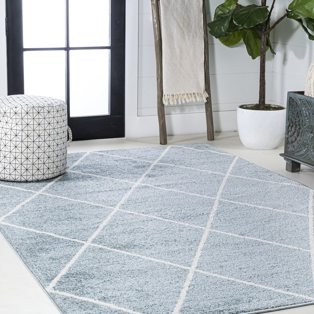 Cole Minimalist Diamond Trellis Area Rug. Picture 26