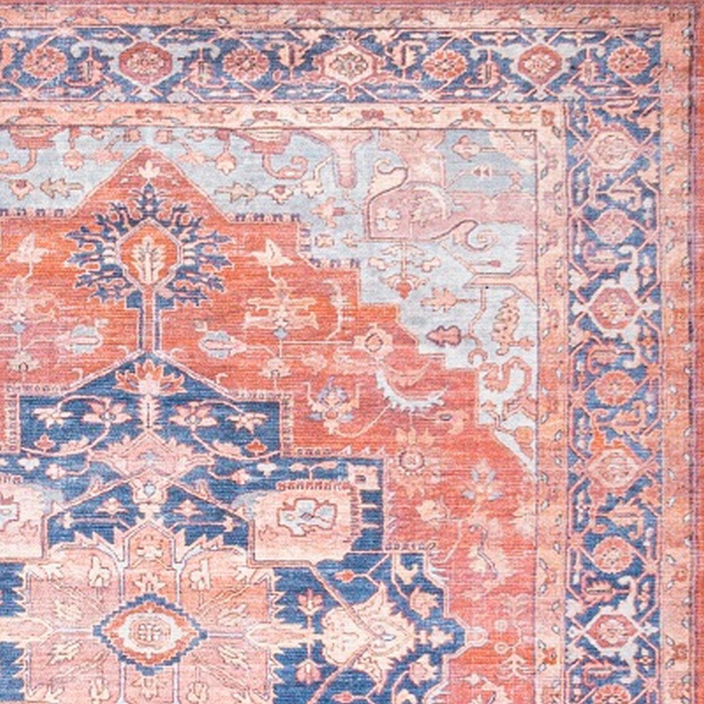 Maris Ornate Medallion Machine-Washable Area Rug. Picture 3