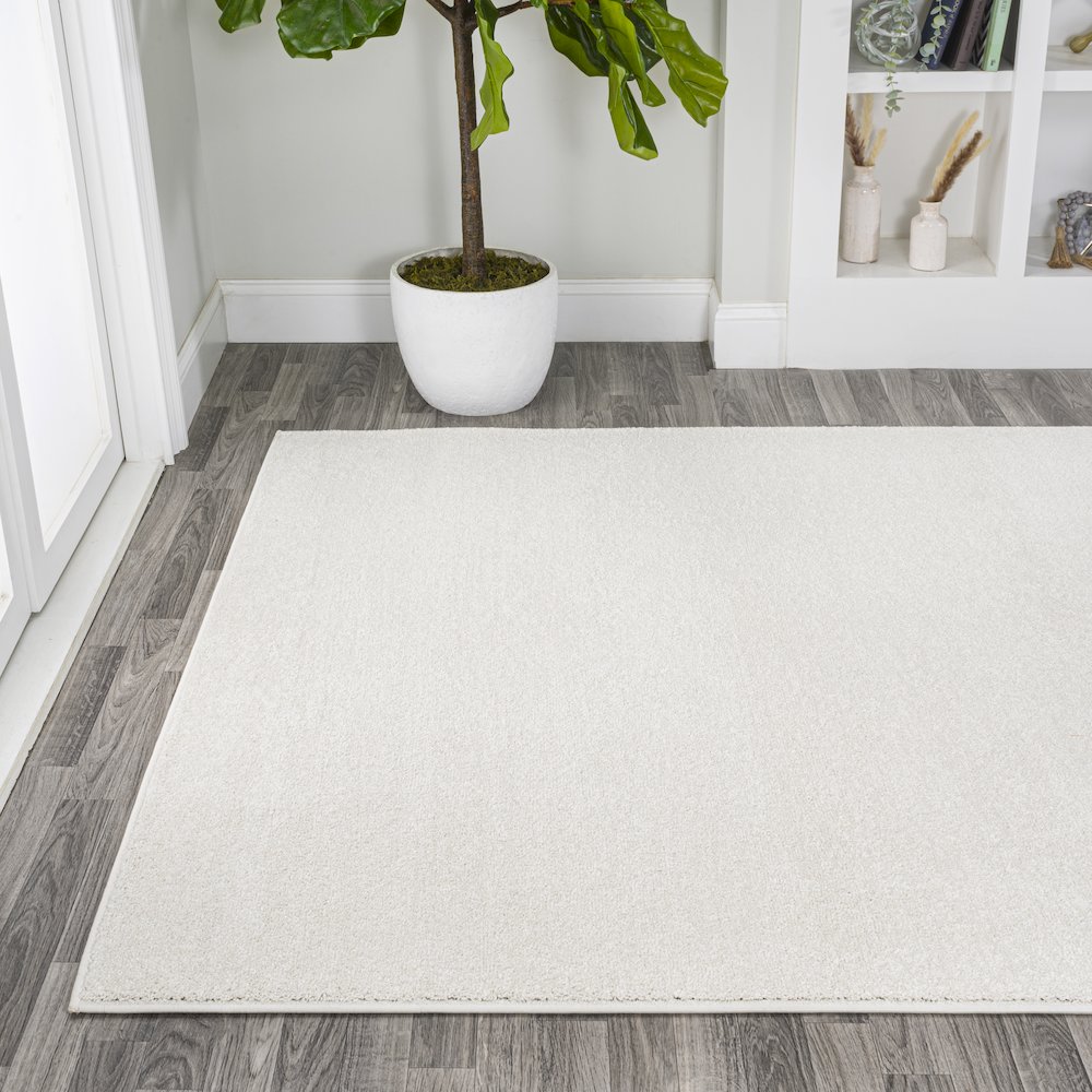 Haze Solid Low Pile Area Rug Cream. Picture 13