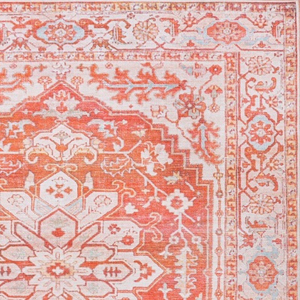 Asa Ornate Medallion Machine-Washable Area Rug. Picture 3