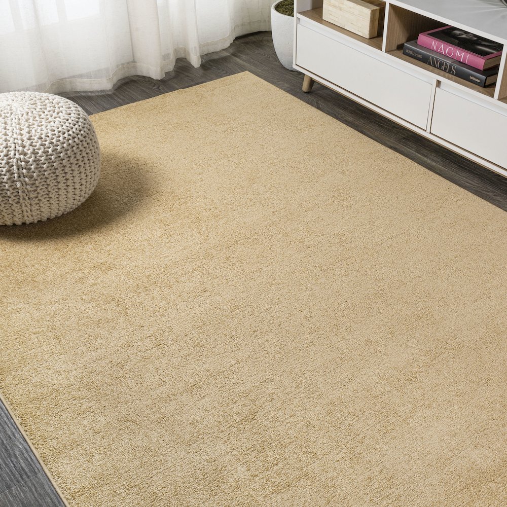 Haze Solid Low Pile Area Rug Mustard. Picture 16