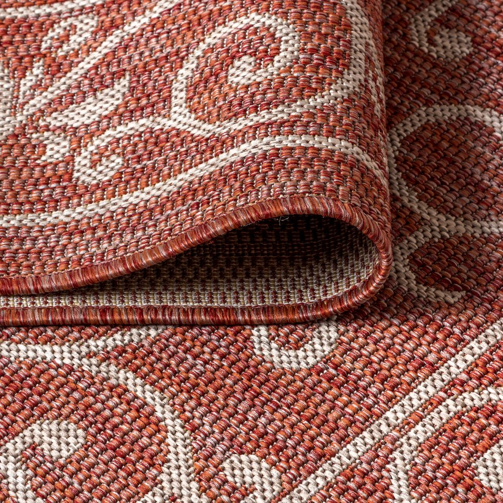 Charleston Vintage Filigree TetuWeave Red Indoor/Outdoor  Rug. Picture 1