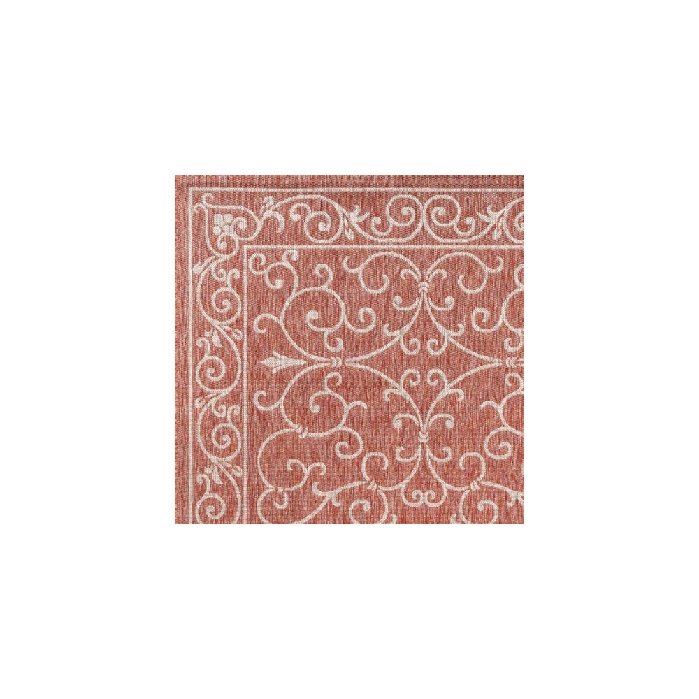 Charleston Vintage Filigree TetuWeave Red Indoor/Outdoor  Rug. Picture 3