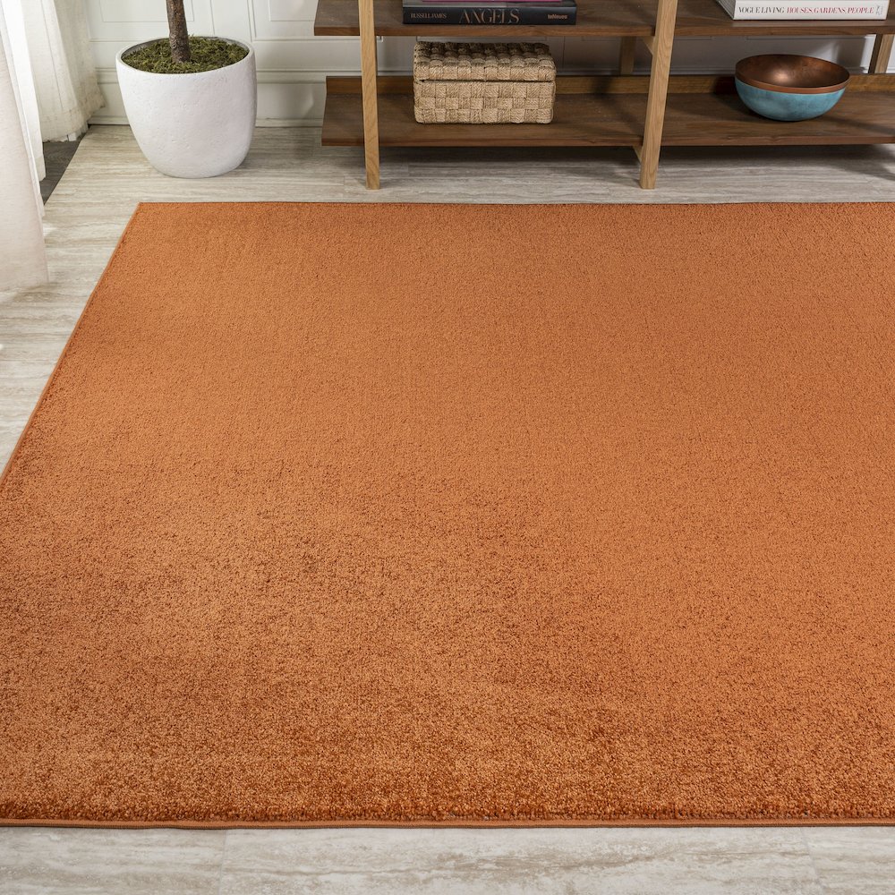 Haze Solid Low Pile Area Rug Orange. Picture 15