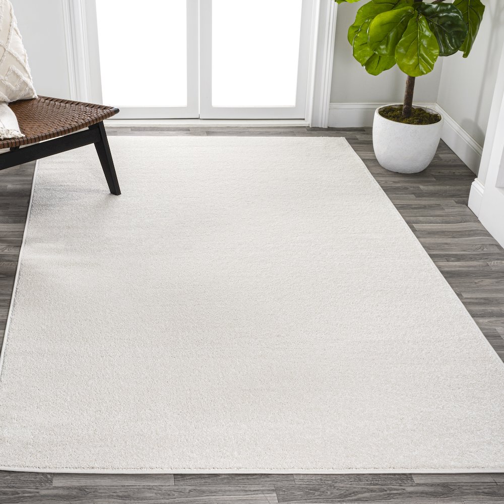 Haze Solid Low Pile Area Rug Cream. Picture 20